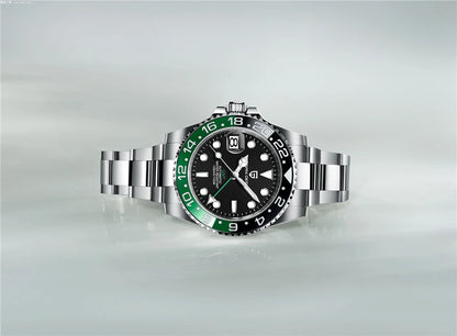 PAGANI DESIGN 40MM Ceramic GMT Automatic Watch Men's Mechanical Watch Sapphire Glass 100m Waterproof Men's Mechanical Watch.