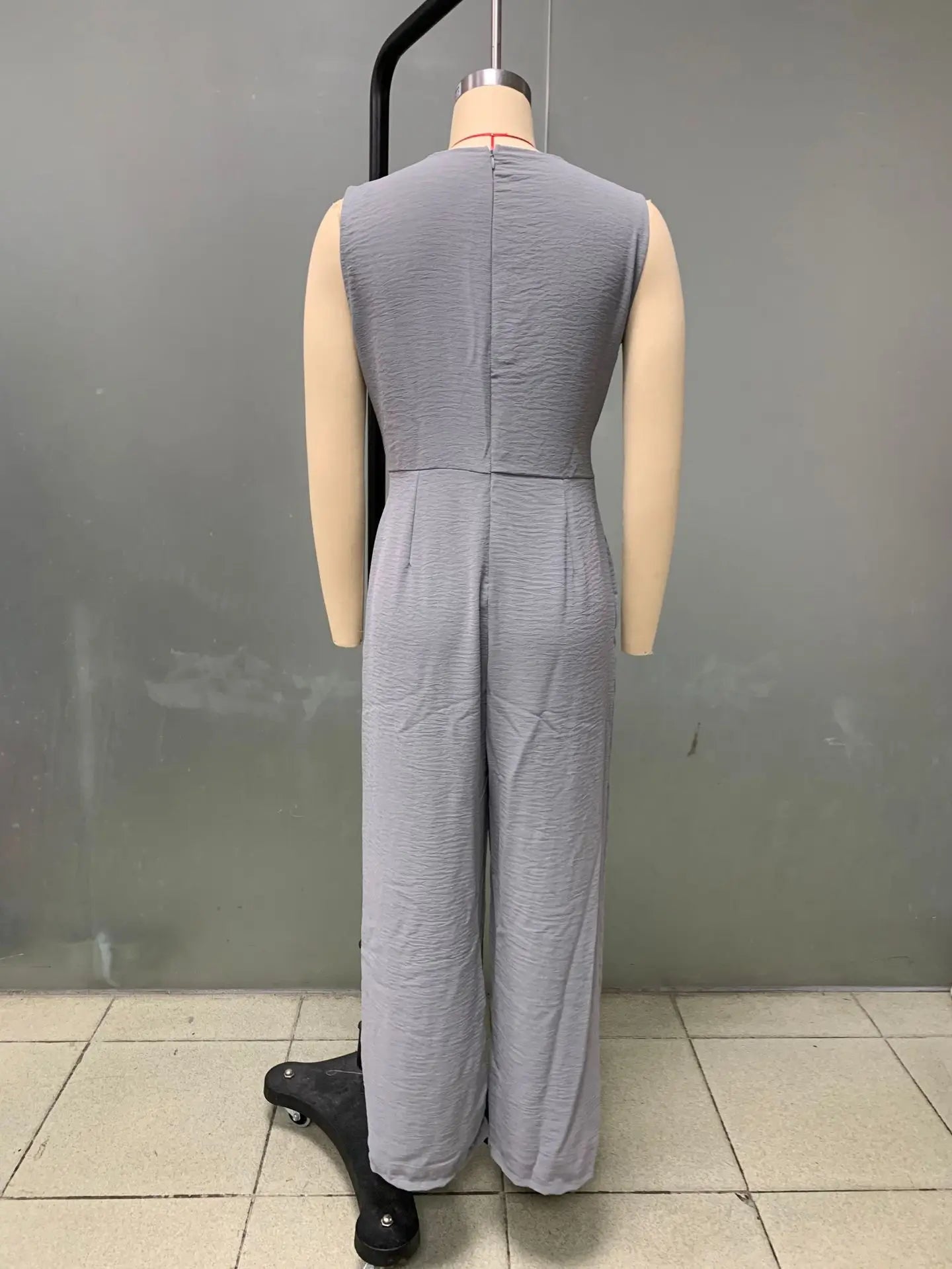Summer High Waist Lace-up Jumpsuits Women 2025 New Sleeveless V-neck Side Pocket Solid Casual Jumpsuit Office Ladies Rompers.