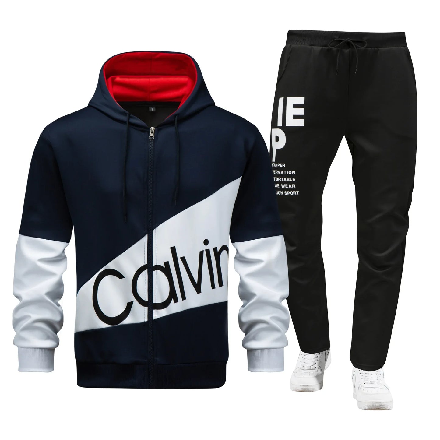 Herren-Sportbekleidung, Kapuzen-Cardigan-Set, europäische Größe, schmale Passform, Freizeitkleidung, koreanischer Stil, Sportanzug, bequem, atmungsaktiv.