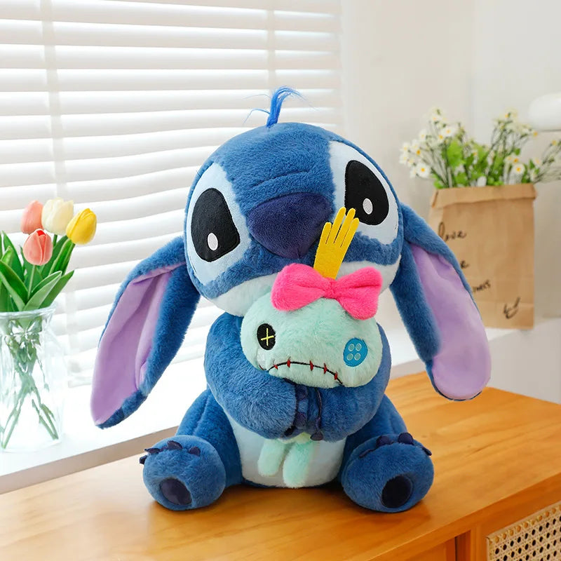 20-40cm Anime Cartoon Pink Angel Series Lilo & Stitch Doll Cute Hug Duck Stitch Plush Toy Soft Stuffed Kawaii Kid Birthday Gift
