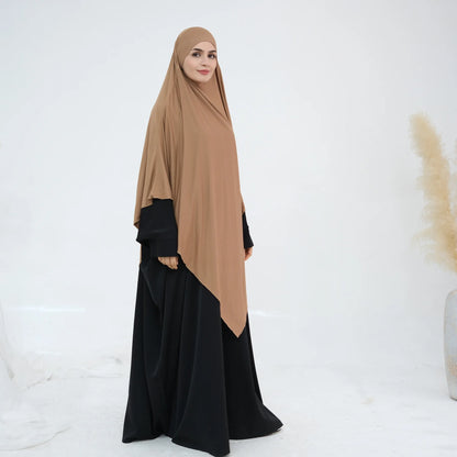 Extra Long Khimar Hijab Scarf Jersey Cotton Muslim Prayer Clothes Islamic Jilbab Khimars for Women Hijabs Veil Niqab Ramadan Eid
