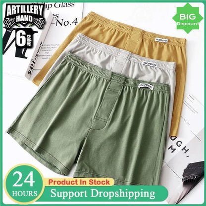 Herrenhöschen, Baumwolle, lockere Boxershorts, weiche, feuchtigkeitsableitende Jersey-Unterwäsche, Übergröße, Lounge, Sommer, Stretch, Schlaf, Pfeilhose
