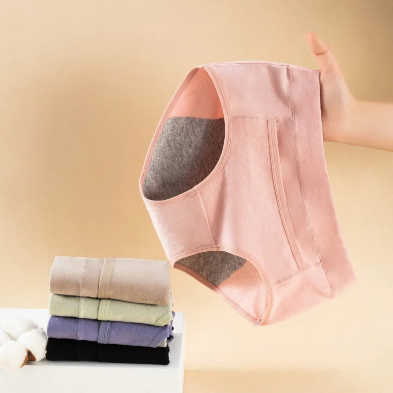 Women's Panties UnderwearLeakproofBreathable Briefs MenstrualPants PlusSizeWaterproof Mid Waist Organic Cotton Protective Briefs