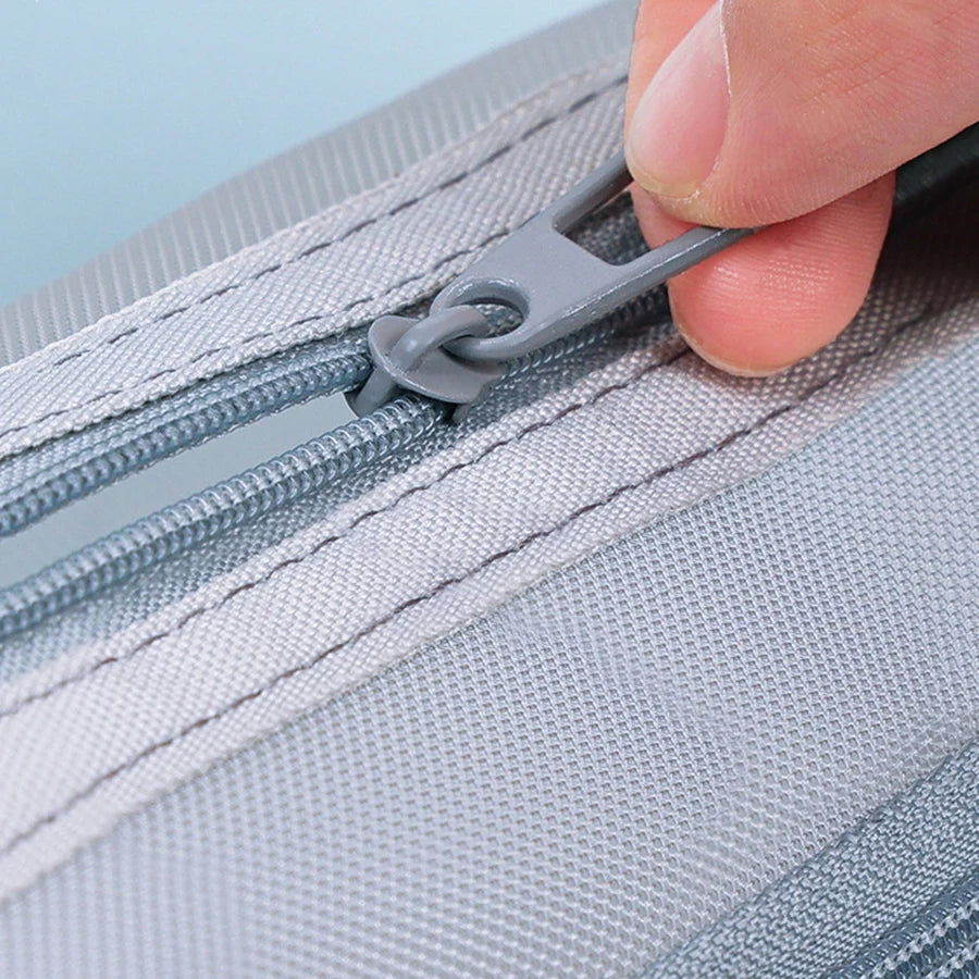 Federmäppchen aus Netzstoff mit großem Gittermuster, transparentes Hand-Multifunktions-Bleistiftetui, stationäre, transparente Make-up-Tasche.