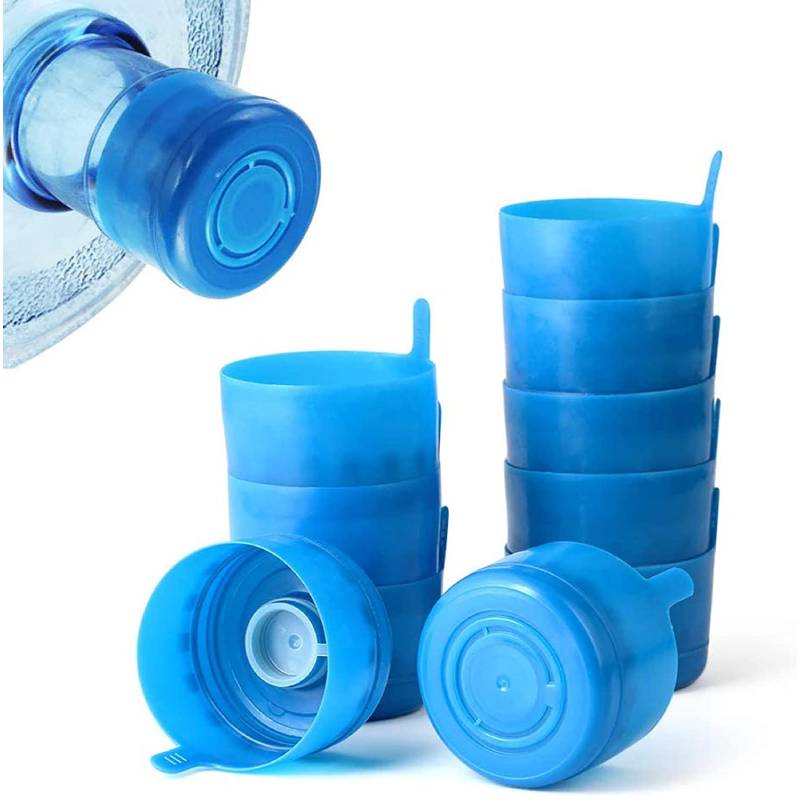 5pcs 55mm Water Bottle Snap On Cap Replacement 3 and 5 Gallon Non-Spill Water Jug Caps Reusable Non Spill Caps Anti Splash Peel.