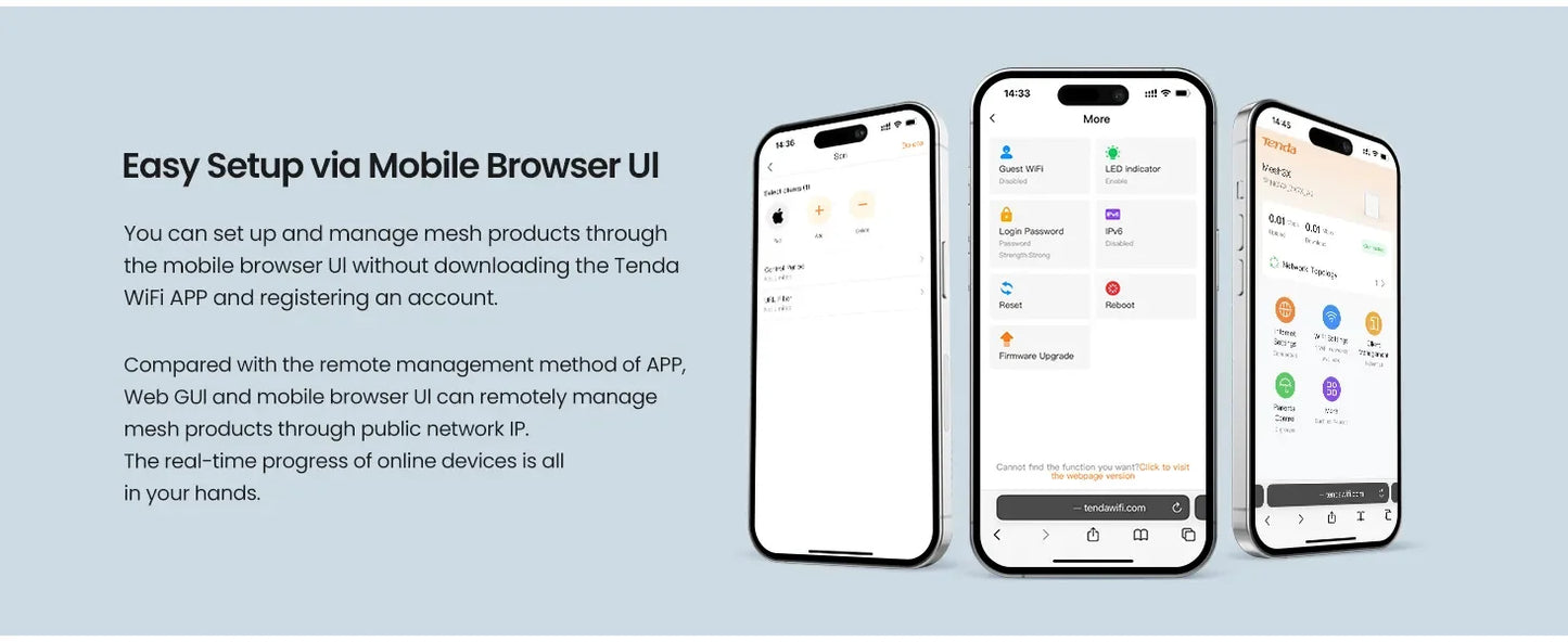 AX1500 Mesh WiFi 6 Router Tenda Mesh MX3 WiFi6 Gigabit WIFI Router 2.4G 5G Dual-Band Whole home wifi mesh Cover 3500sq.ft.