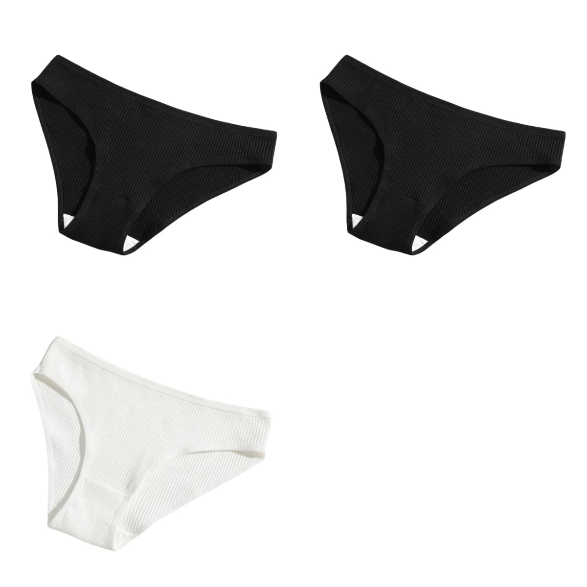 3Pcs/Set Cotton Panties Women Low Waist Underwear Seamless Briefs Solid Color Sports Breathable Underpants Female Lingerie.