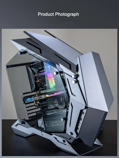 JONSBO MOD-3 Special-shaped Case All Aluminum Tempered Glass E-sports Mecha Theme Chassis E-ATX Motherboard 360 Water-cooled