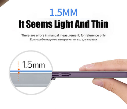 Luxury Clear Silicone Phone Case For iPhone 16 15 14 13 12 11 Pro Max XR X XS 7 8 Plus Shockproof Transparent Bumper Back Cover.