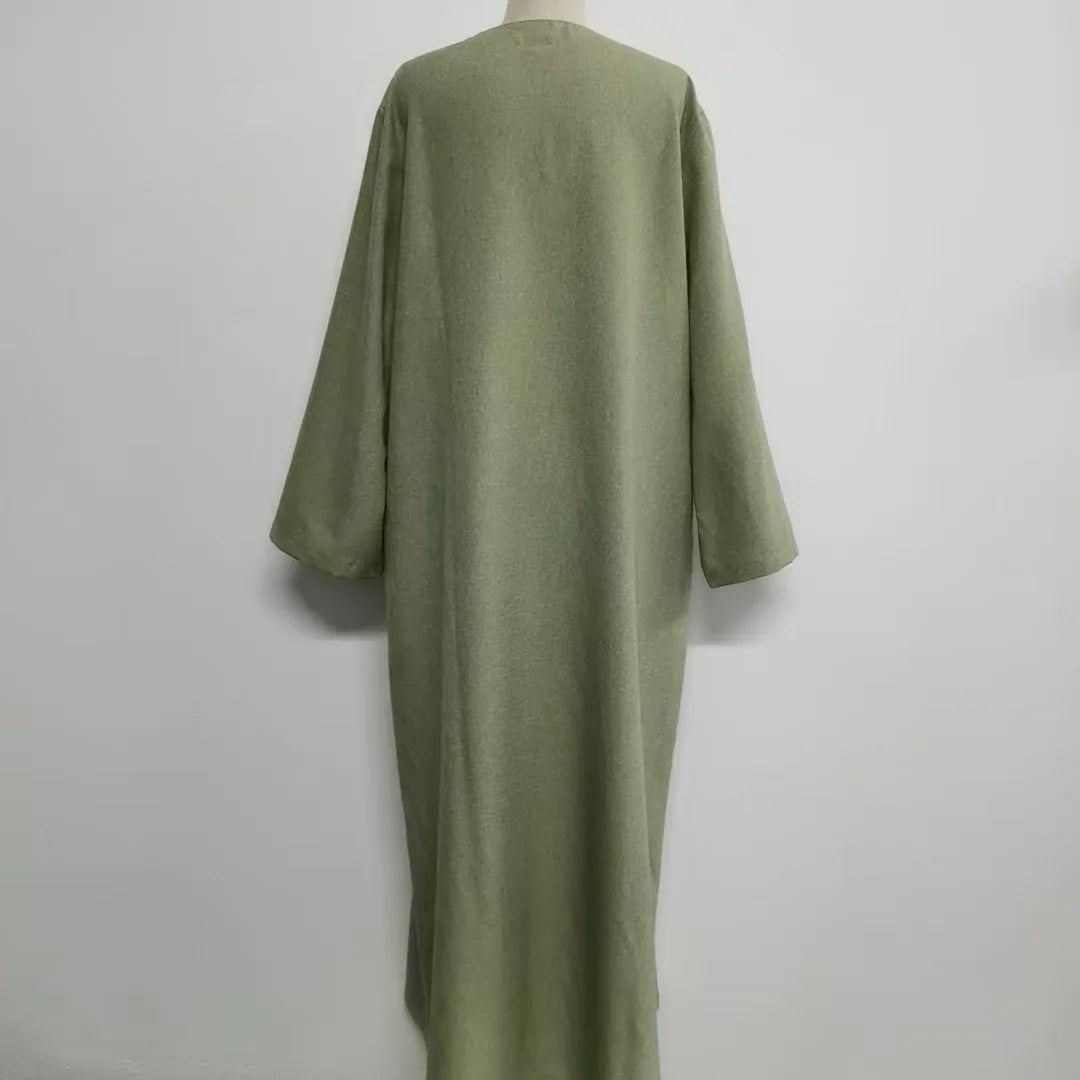 Ramadan Eid Muslim Dress Djellaba Plain Modest Dubai Abaya Turkey Kaftan Kebaya Arabic Robe Women Islam Jalabiya Vestidos