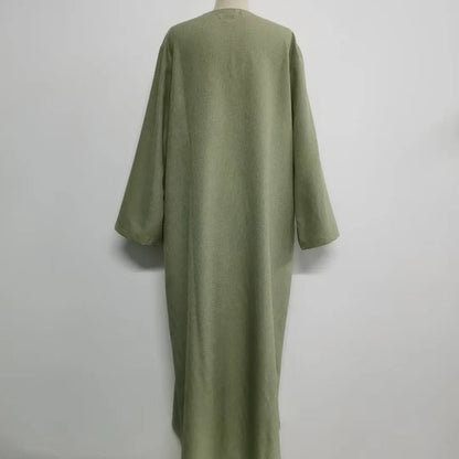 Ramadan Eid Muslim Dress Djellaba Plain Modest Dubai Abaya Turkey Kaftan Kebaya Arabic Robe Women Islam Jalabiya Vestidos