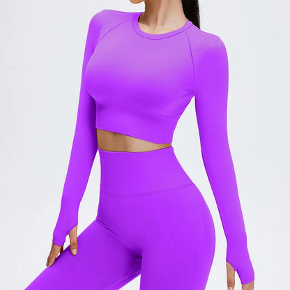 2/3/4Pcs Women's Tracksuit Seamless Yoga Set Leggings Sports Suit for Fitness Long Sleeve Top Gym Clothing Workout Sportswear