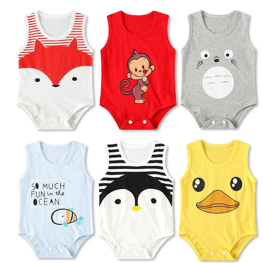 Sommer Baby Body Kinder Ärmellose Casual Einteiliges Neugeborenen Jungen Mädchen Cartoon Tier Strampler Kleinkind Overall Kleidung 0-2 jahre.