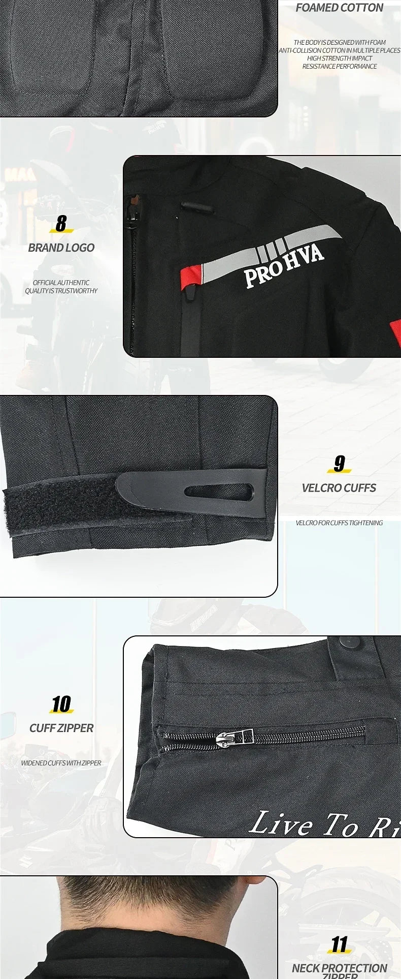 HVA Waterproof Motorcycle Jacket Men's Racing Suit Removable Liner Warm Autumn and Winter Motorcycle Jacket Suit Anti-fall Suit.