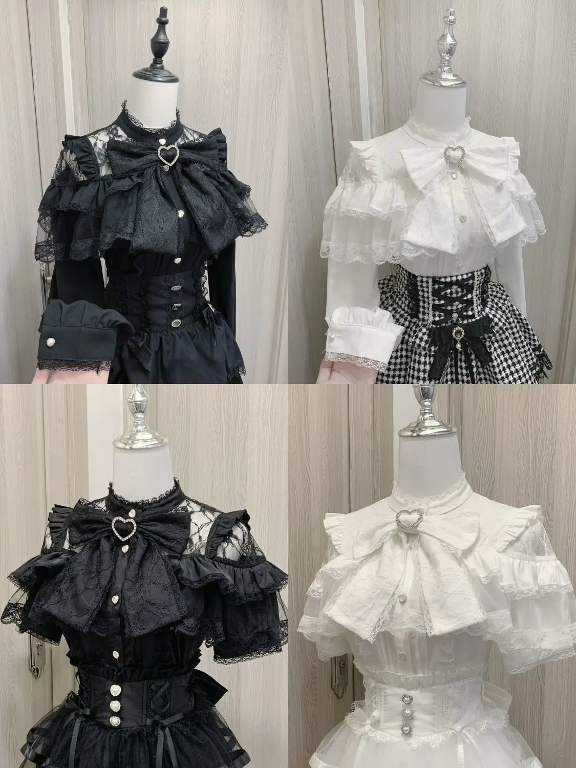 Japanese Mine Lolita Bow Shirt Subcultural Shirts Female Cute Black and White Lace Long-sleeved Short-sleeved Blouse Women.