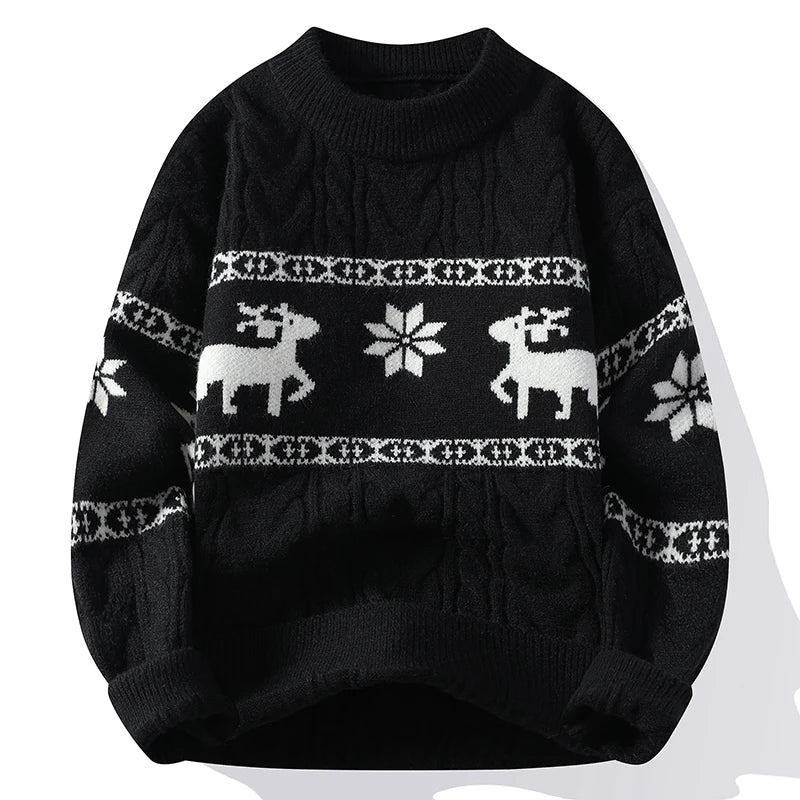 2024 Winter sweater new High End Luxury Cashmere Sweater Men Thick Warm Mens Sweaters With Deer Korean Harajuku Christmas Jumper