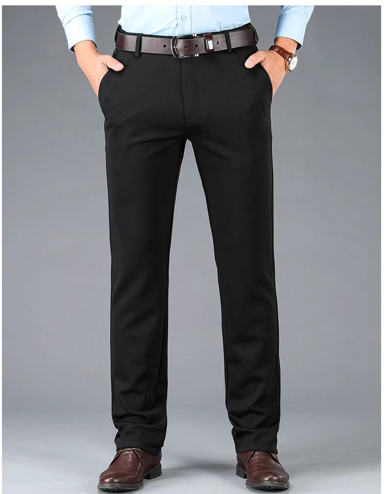 Men's Business Casual Pants Spring Summer Elastic Trousers Office Suit Pants Quick Dry Formal Pants Breathable Comfortable.