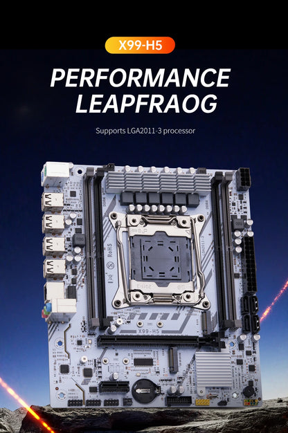 QIYIDA X99 Motherboard Set Kit Xeon LGA2011-3 E5 2680 V4 2x8gb=16GB DDR4 SATA PCI3.0 NVME M.2 X99H5 Gaming Computer.