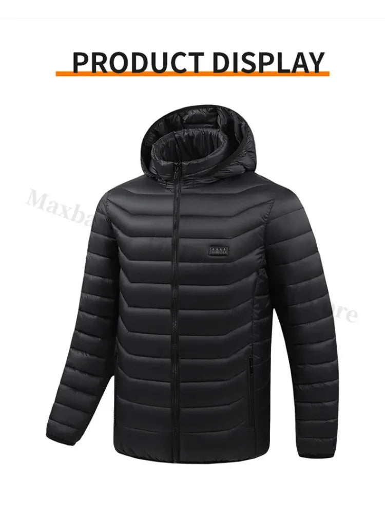 21 Areas Heating Jacket Men Winter USB Electric Heated Coat Functional Self Heating Clothes Outdoor Snow Ski Thick Padded Jacket.