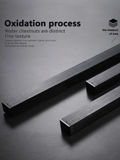 Schwarz Kronleuchter quadratische Schlafzimmer Lampen Wohnzimmer Lampe LED Deckenleuchte Nordic minimalistische kreative LED Deckenleuchte Streifen Lichter.