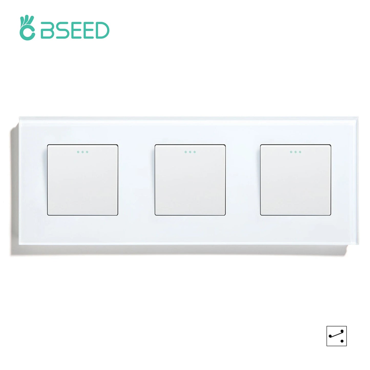 BSEED 1/2/3 Gang Wandschalter 2-Wege-Treppenlichtschalter Plus Typ-C USB-Buchse EU-Standard-Glasscheibe
