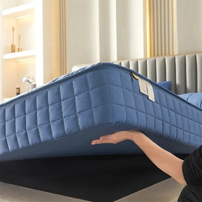 Breathable Quilted Mattress Protector with Soybean Fiber Padding Hypoallergenic Skin-Friendly Cover Machine Washable 720° Cover