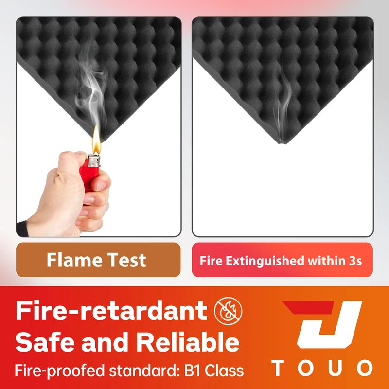 TOUO Sound Dampening Acoustic Panels Egg Cotton Design 47.2"x23.6" Wall Tiles 1-4Pack Suitable for KTV