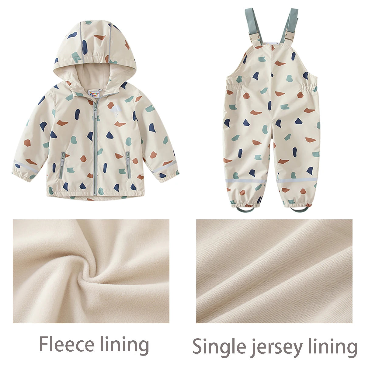 HONEYKING Children's Clothing Sets Raincoat Suit Baby Waterproof Overalls Pants Girls Jumpsuit For Kids Jacket And Trousers Set.
