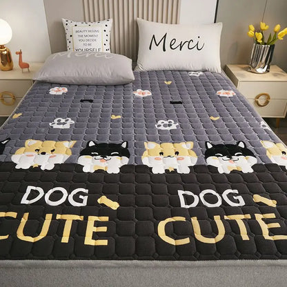 Winter Warm Velvet Mattress Toppers Thick Bed Mattress Cover Bedspread Bed Linens Thin Tatami Floor Mat Single Double Bed Sheet.