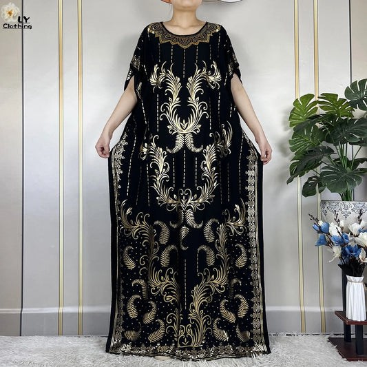 Neue Sommer Abaya für Frauen lässig Kurzarm weiches Baumwoll kleid Dubai Kaftan lose Dame Maxi Islam afrikanisches Kleid mit großem Schal.