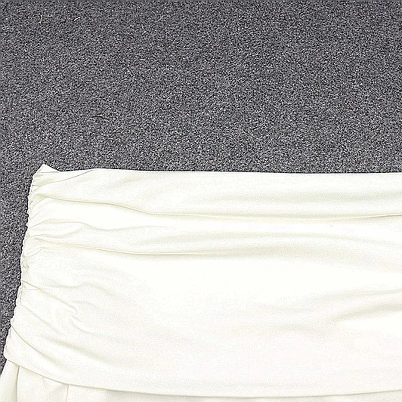 Women Off Shoulder Long Sleeve Slim Tops and Blouses Mesh Ruched Crop Tops Summer Autumn Y2K Sexy Elegant Shirts Female.