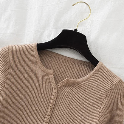 2026 weibliche Casual Tops Pullover Frauen Herbst Winter Gestrickte Dünne Pullover Feste Taste Volle Hülse V-ausschnitt Pullover