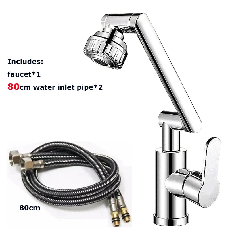 Basin Faucet Hot and Cold Wash Basin Household Bathroom Multi-function Booster Universal Rotating Faucet Kitchen Universal