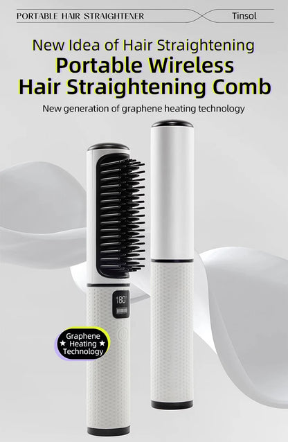 Electric Hot Comb Multi-function Wireless Hair Straightening Comb Negative Ion Anti Hot Styling Tool Hair Straightening Brush.