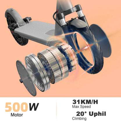 JUICEASE Adult Electric Scooter 31/35km/h 500W/1000W 35KM/50KM Long Range 8.5/10Inch Tyre 10.5/14.5Ah Large Battery Kick Scooter