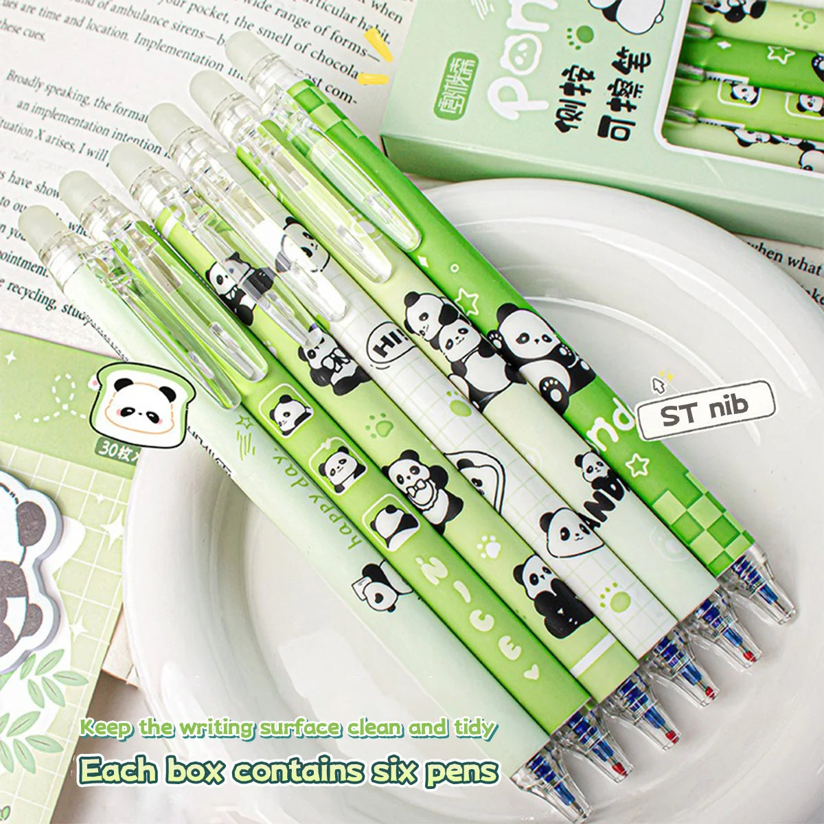 Capybara löschbare Stifte, 6 Stück, nachfüllbare Tinte, Gelstift, wischfrei, niedliches Tier, Schulbedarf für Studenten, Büro, Schreibwaren, Geschenke.