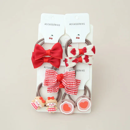 10Pcs/Lot, Elastic Hair Bow Clips for Children, Children's Headwear Hair Accessories for girls, Cute Hair ties, Lovely Hair Rope