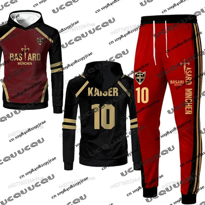 Anime Blue Lock MICHAEL KAISER Tracksuit Sets For Men Hoodies+Long Pants Suits Autumn Winter Casual Sets For Men Christmas Suits.