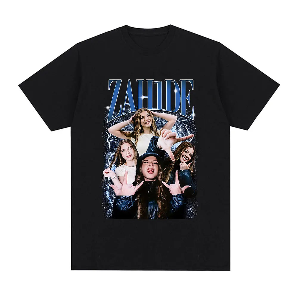 Zahide Merch Graphic Print T-shirt Men Women Fashion Hip Hop T Shirts Cotton Casual Oversized Short Sleeve T-shirts Streetwear.