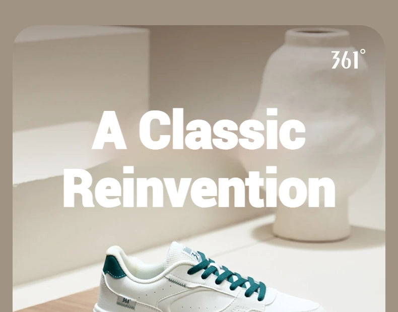 361 Degrees Men's Board Shoes Spring New Casual Versatile Thick Soled Leather Comfortable Trendy Durable Male Sneaker 672516615.