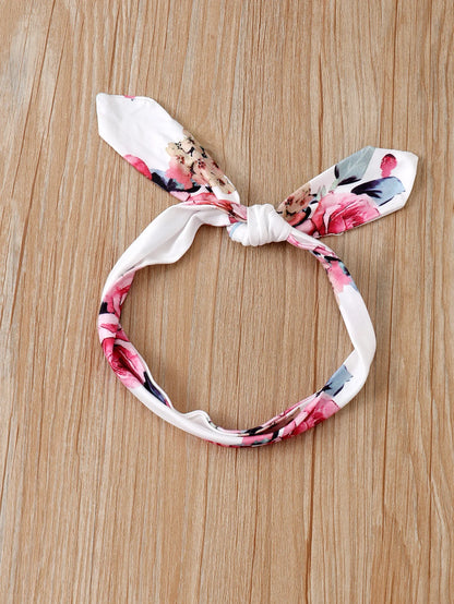 0-18 Months Toddler Baby Girl 3PCS Hooded Clothes Set Flowers Print Long Sleeve Top+Pant+Bowknot Headband Fashion Autumn Outfit.