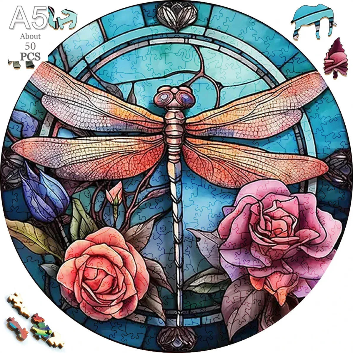 Deer in The Forest Wooden Puzzle Unique Shape Animal Puzzle Adult Relaxation Gift Exquisite Boxed Set with Decorative Artworks