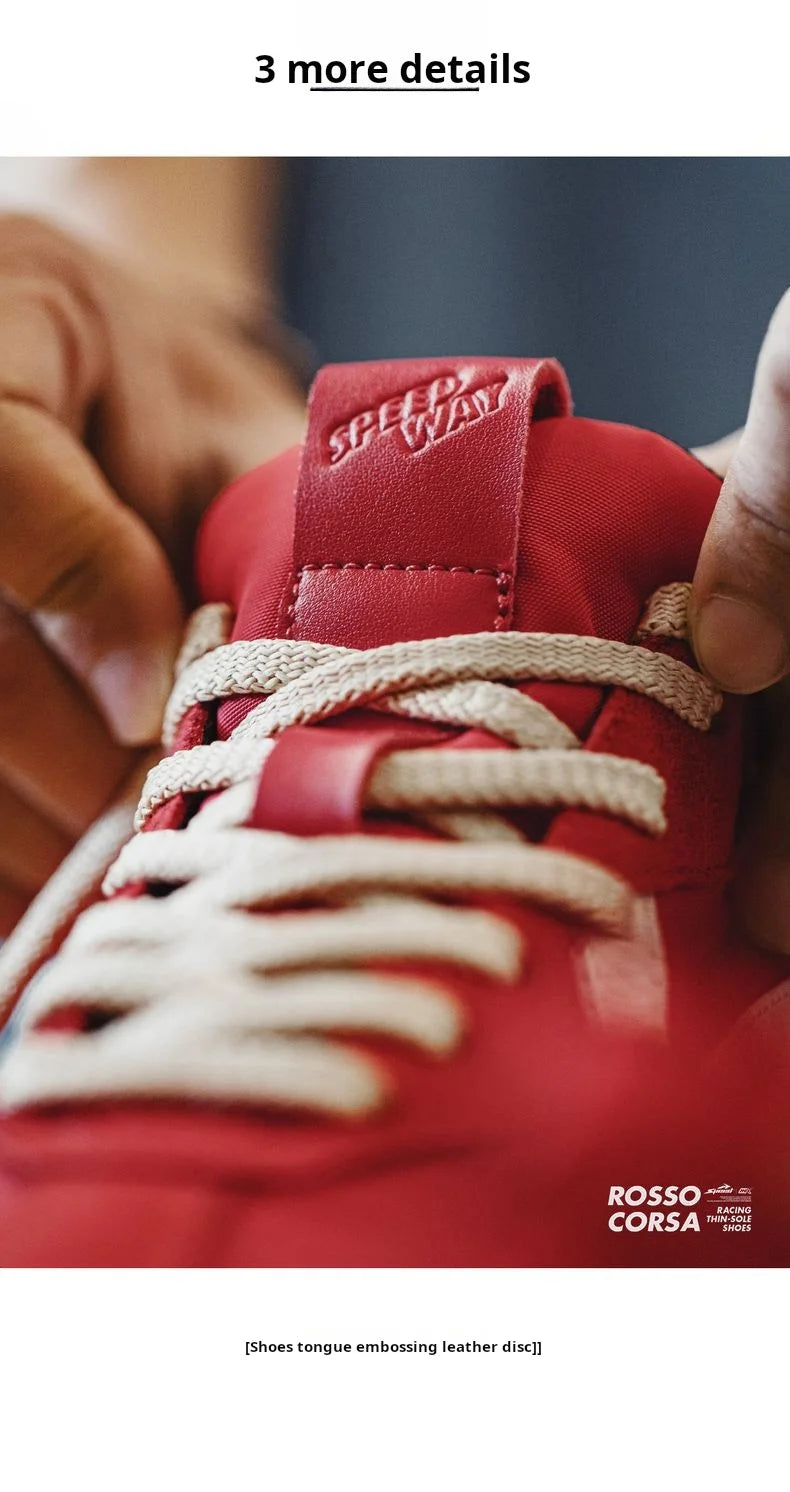 Maden Vintage Patchwork Rot Racing Sneakers Unisex Sommer Atmungsaktive Deutsche Trainer Schuhe Dünne Sohle Casual Lace-Up Sportliche Schuhe.