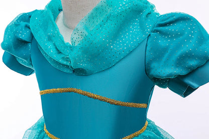 Disney Prinzessin Jasmin Kleid Kinder Cosplay Aladin und die Wunderlampe Performance Kostüm Mädchen Halloween Karneval Outfits.