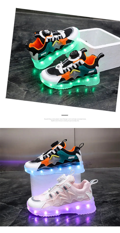 Children Fashion Kids Led Shoes for Girls Usb Charging Sneakers Outdoor Sport Footwear Boys Luminous Shoes 2023 Glowing Sneakers