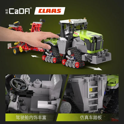 Cada 1336pcs 1:32 Famous CLAAS City Agricultural Vehicle Building Block MOC Bricksley Design Truck Bricks Toys Children Gifts.