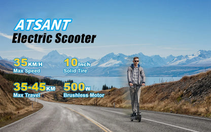 ATSANT ESMAX Electric Scooter 500W 42V14.5Ah 40KM Long Range 10Inch Pneumatic Flatproof Tyres Foldable Smart Adult Kick EScooter.
