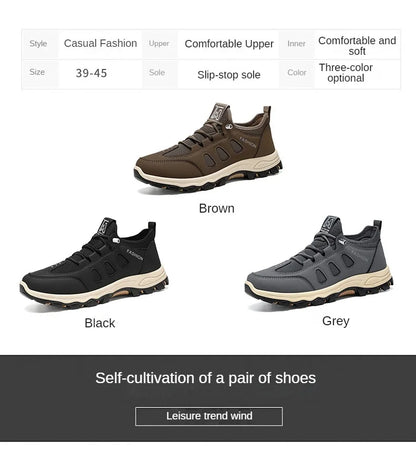 Men Soft Hiking Shoes Summer Breathable Mesh Sneakers Light Black Hike Footwear Walking Shoes Outdoor Shoes Climbing Shoe Male.