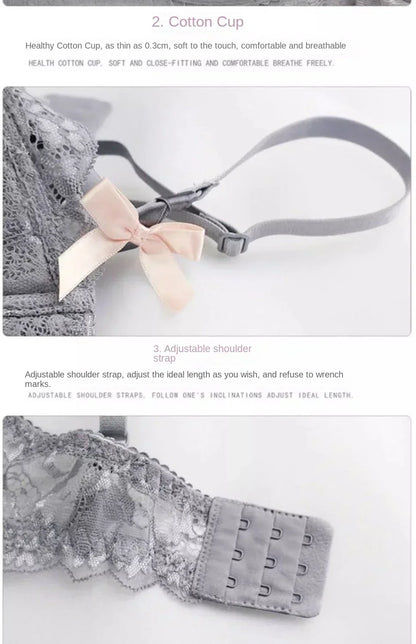 BANERDANI Light Luxury French Pure Desire Triangle Cup Breathable New Spring/summer Breathable Sexy Lace Not Empty Cup Bra Cover