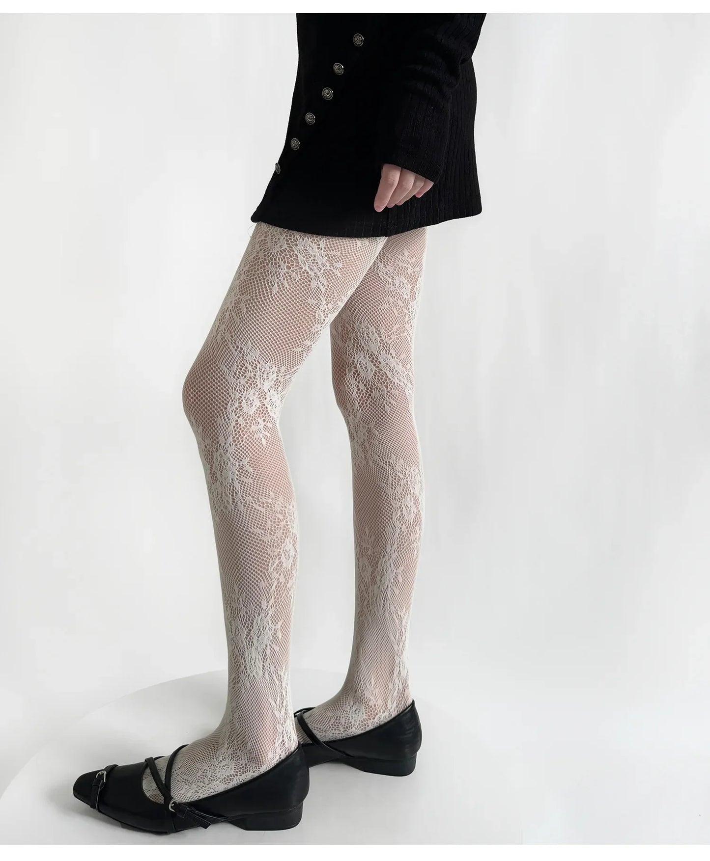 2025 New Tights Women Sexy Lace Floral Thigh High Stockings Pantyhose Lingerie Hosiery Mesh Fishnet Stockings Women Tights